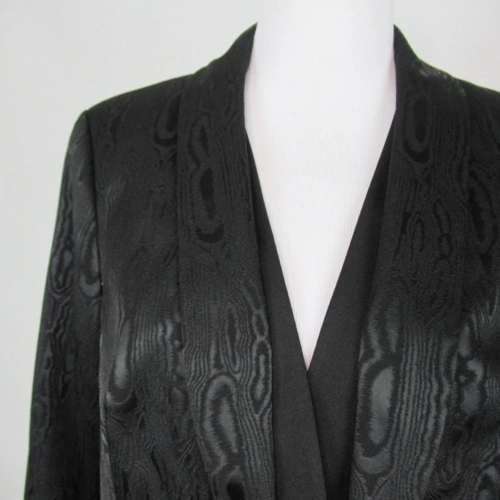 DONCASTER Black Wood Grain Pattern Fitted Jacket Blazer Women’s Size 16P